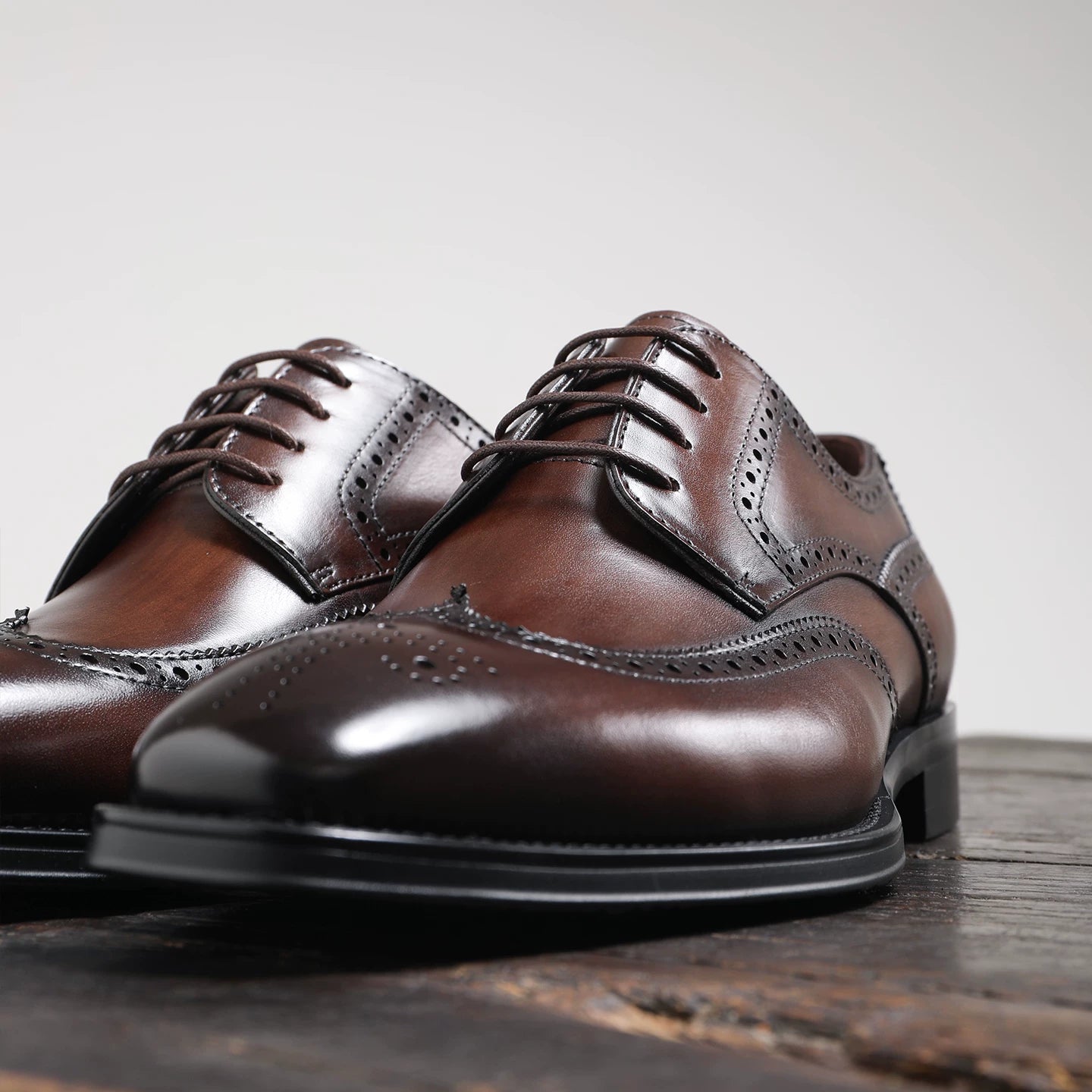 Men's Genuine Leather Derby Shoes, Breathable, Handmade