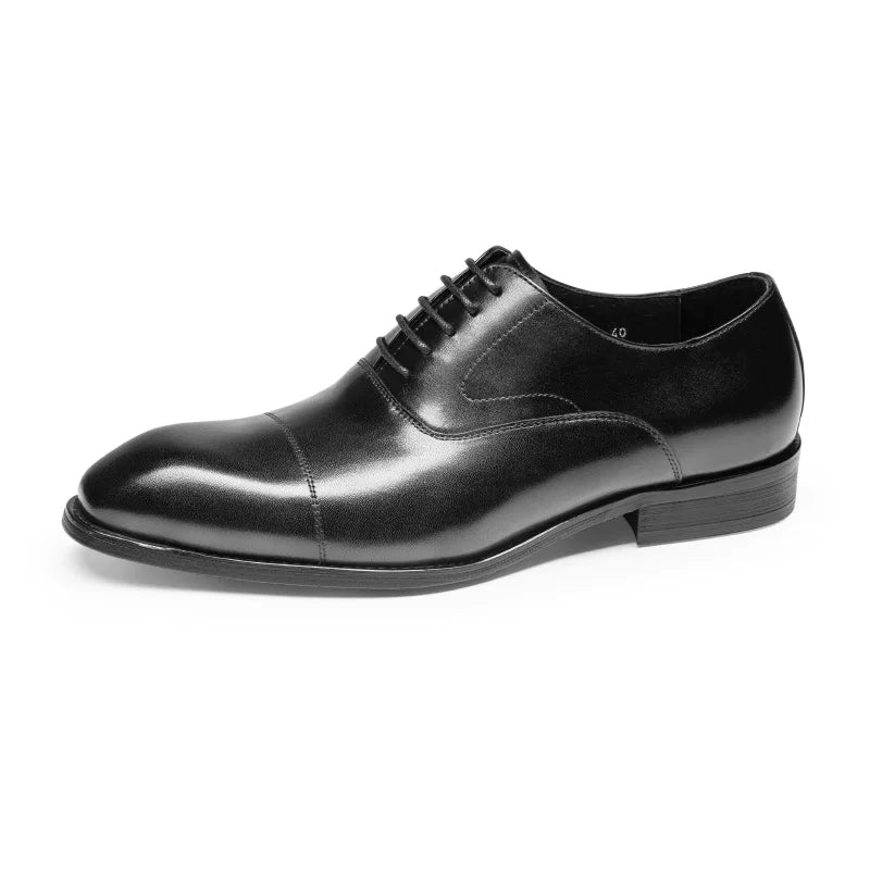 Men's Brown Genuine Leather Oxford Shoes, Business, Formal