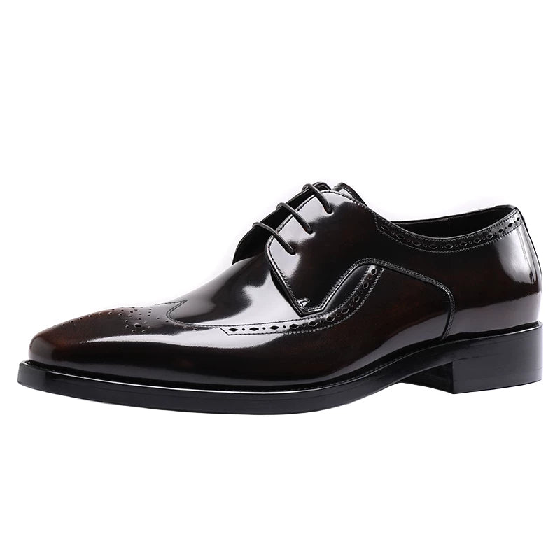 Men's Genuine Leather Derby Shoes, British Style, Business