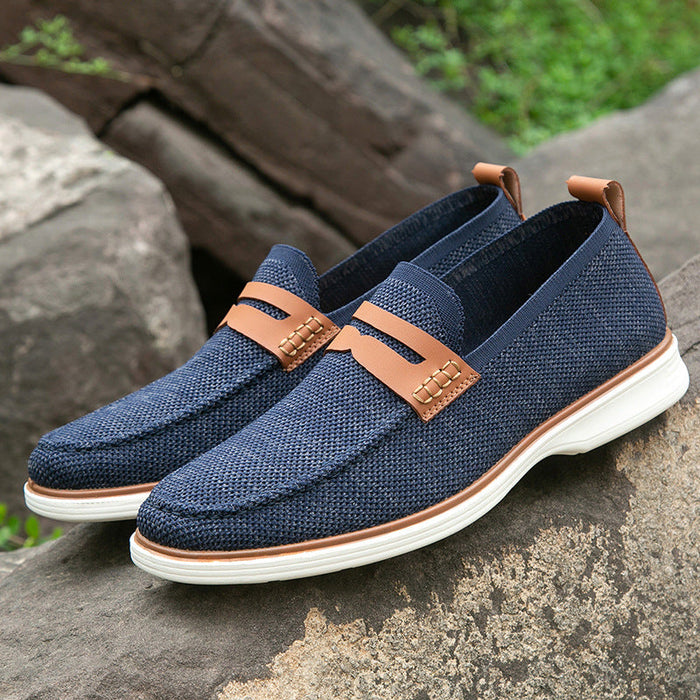 Men's Leather Loafers - Comfortable Non-Slip Business Shoes