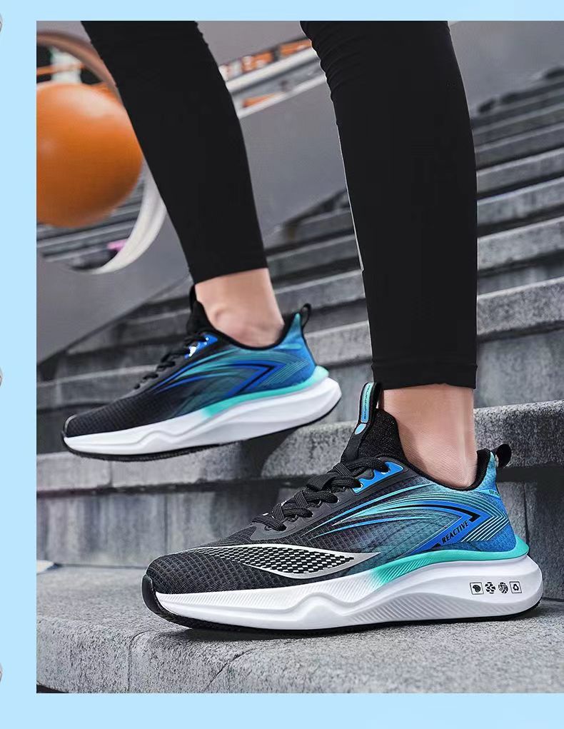 Men's spring/autumn new running shoes, high-elasticity ultra-lightweight athletic sneakers, non-slip breathable mesh casual sports shoes for men 7