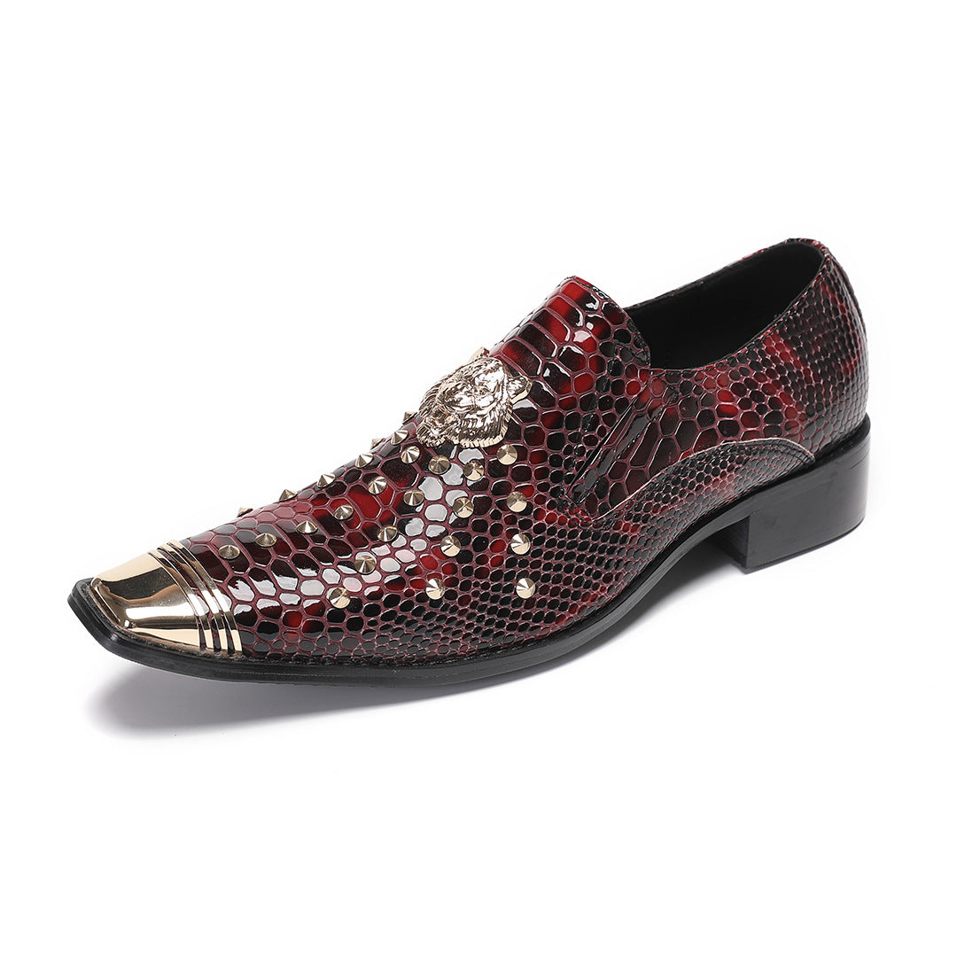 2024 European Station Mori Road Men's Shoes Low-top Spring, Autumn and Winter Leather Rhinestone Rivets One Pedal Love Couples Tide Shoes