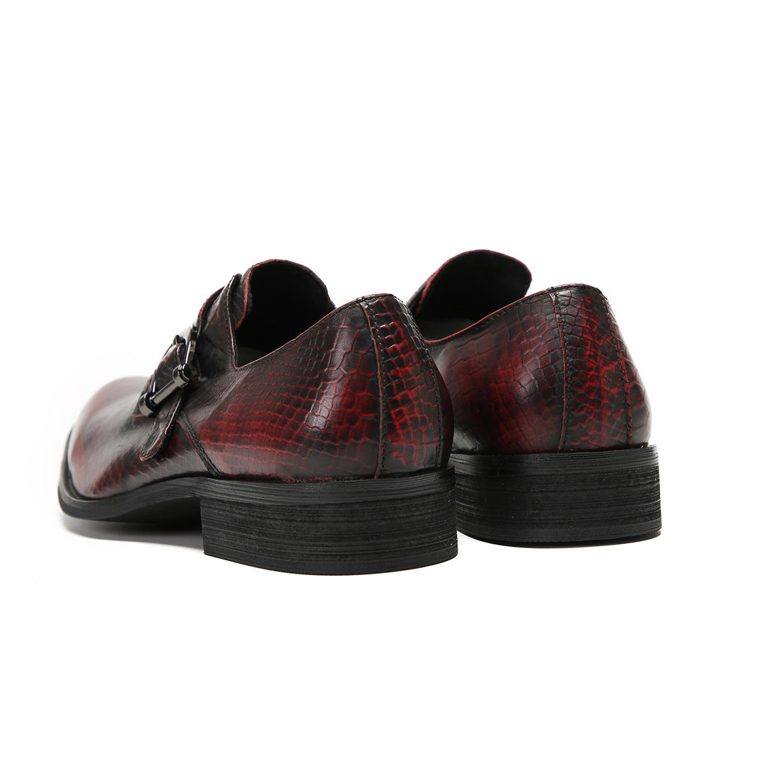 British business dress leather shoes men's wedding groom shoes cowhide pointed Oxford summer breathable handmade men's shoes trend