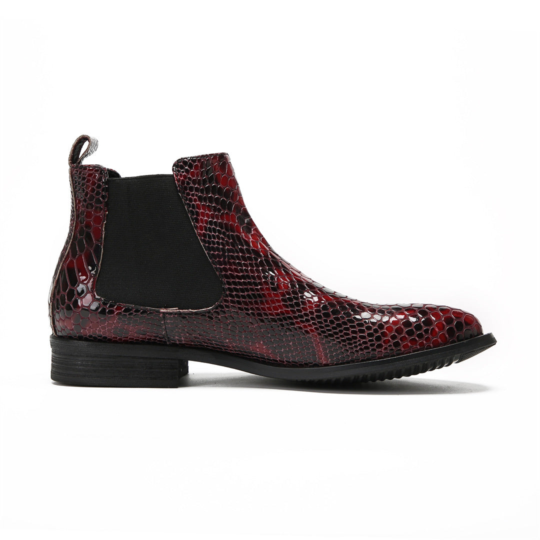 Spring and Autumn new British leather boots men's cowhide business casual high-top leather shoes Korean version pointed short boots men's Martin boots