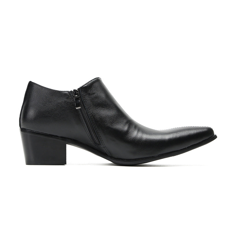 Leather shoes men's cowhide black business dress summer breathable British casual foreign trade tide wedding groom suit shoes