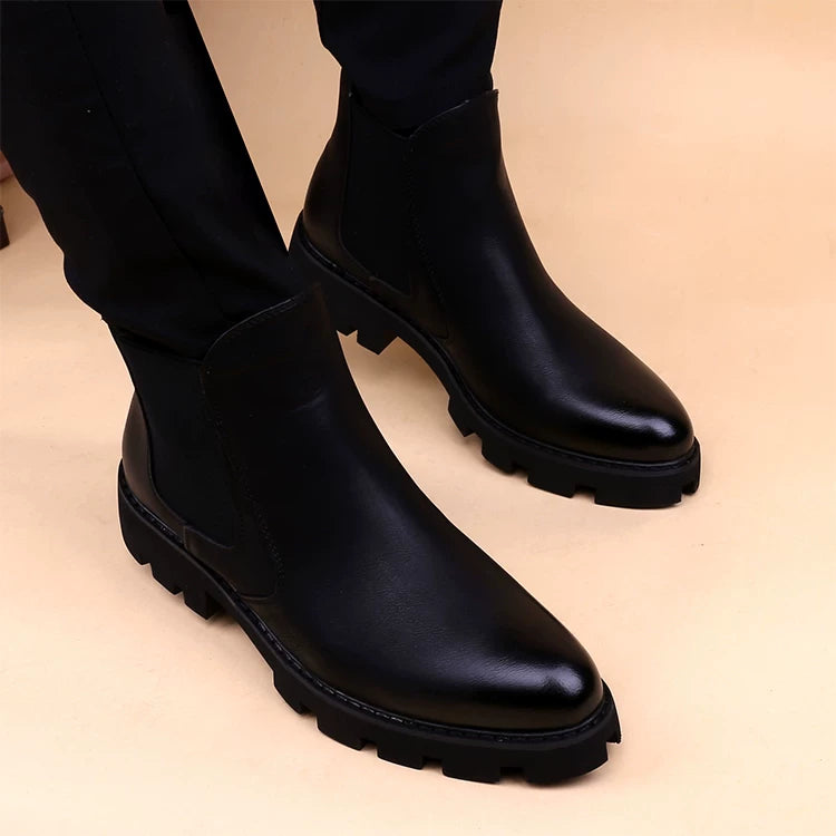 Men's Martin Boots, Height Increasing, Pointed Toe