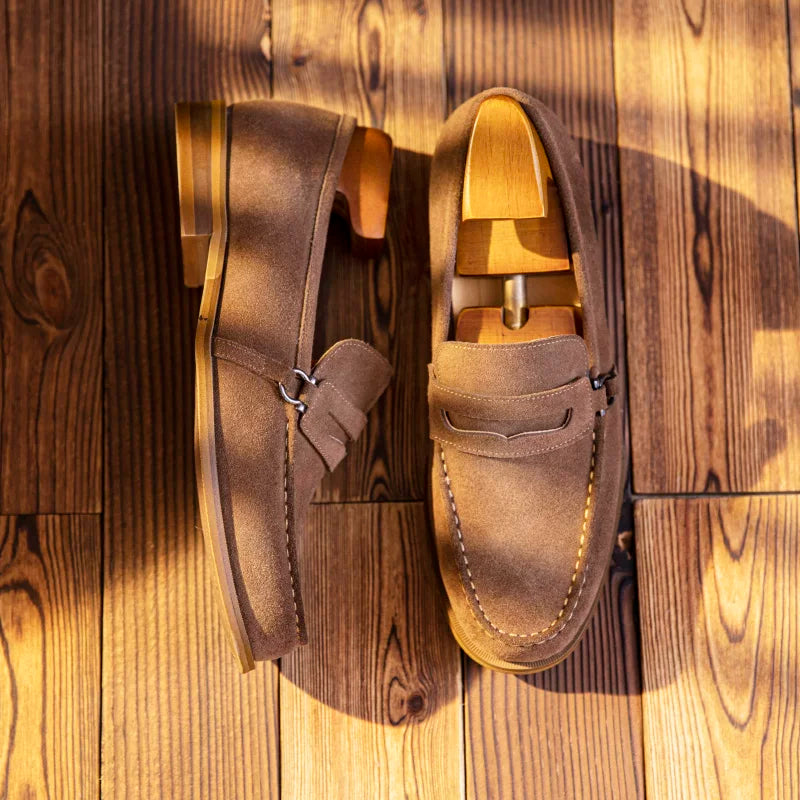 Men's Genuine Leather Loafers, Breathable, Slip-On