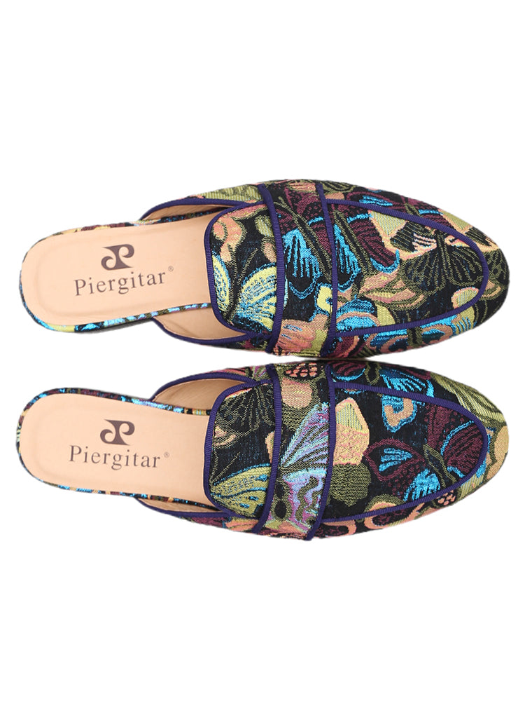 Pilgida exports European and American bright silk satin men's slip-on mule shoes European and American style breathable toe-cap slippers for men