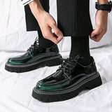 Cross-border mencasual glossy leather shoes men's round toe british patent leather men's shoes busin