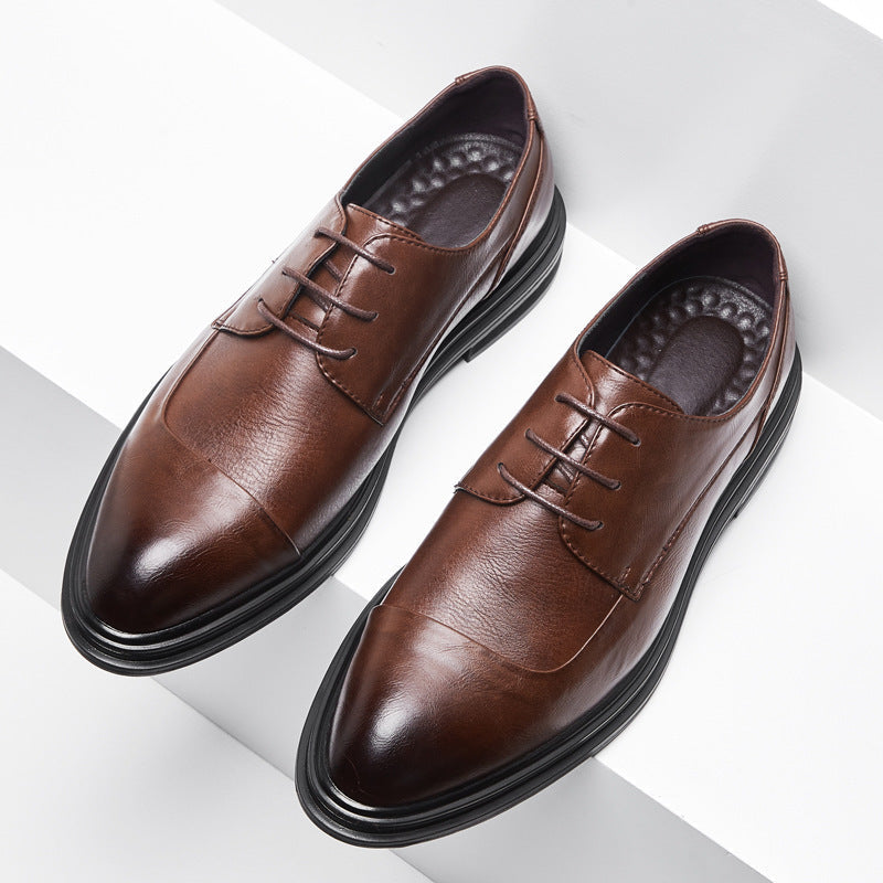 New men's pointed-toe leather shoes - korean style, trendy formal & business casual, plus size, brit