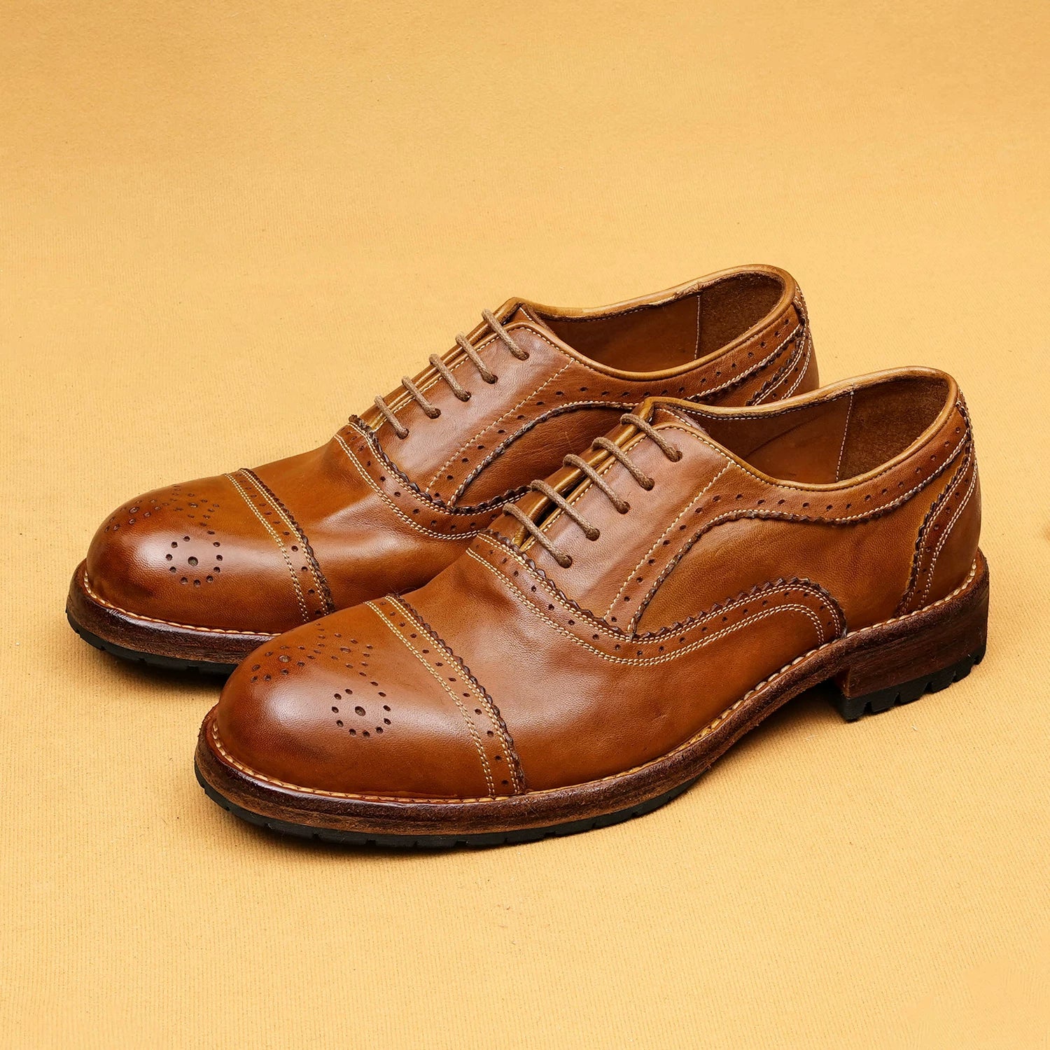 Men's Genuine Leather Oxford Shoes, Handmade, Business