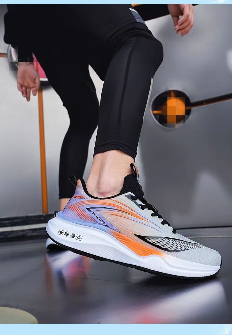 Men's spring/autumn new running shoes, high-elasticity ultra-lightweight athletic sneakers, non-slip breathable mesh casual sports shoes for men 8