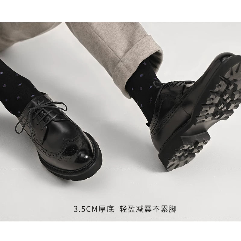 Men's Derby Shoes, Thick Sole, British Style
