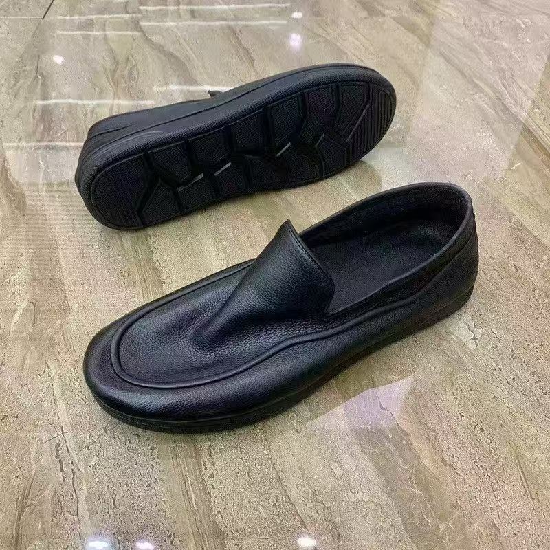 Men's Soft Sole Leather Business Loafers - Black 2