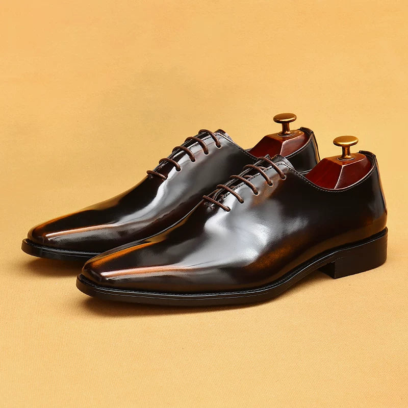 Men's Genuine Leather Leather Shoes, Patent Leather, Glossy