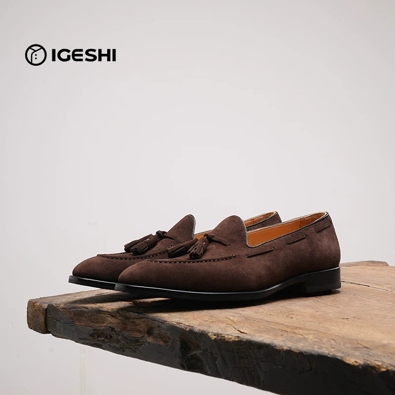 Men's Genuine Leather Loafers, Handmade, Slip-On