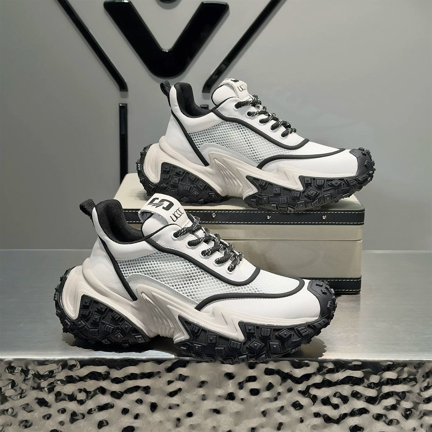 Men's Height-Increasing Platform Breathable Mesh Chunky Dad Sneakers Spring-Summer New