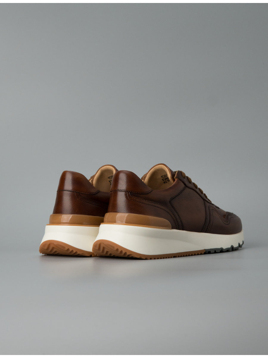 Fashion no. 2 guangzhou thick soleretroclassy handmade shoes genuine leather first layer cowhide argan shoes sports men's trendy shoes
