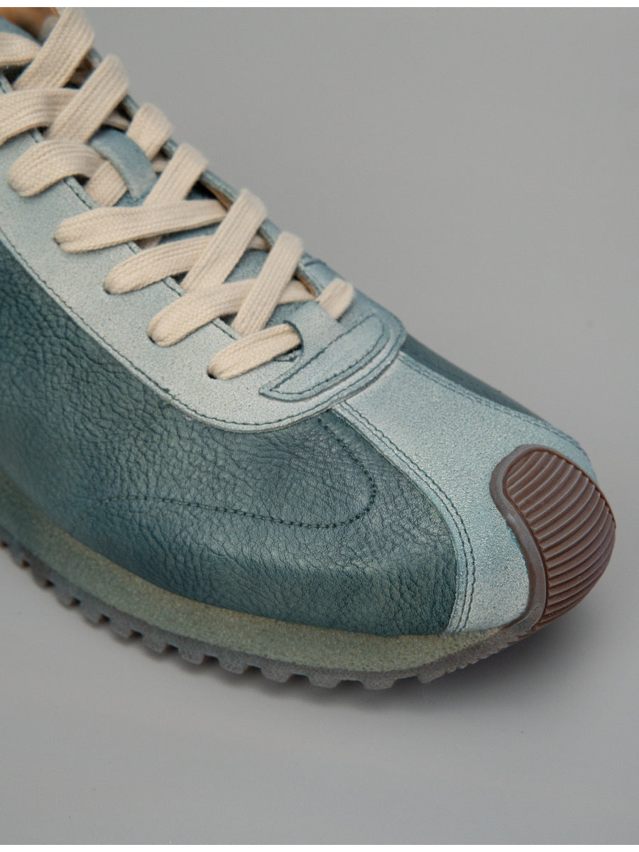 Sitao european station 2026 new arrivalretrocasual style easiest for matchtrendy shoesmen cowhide casual mid-top forrest gump shoes