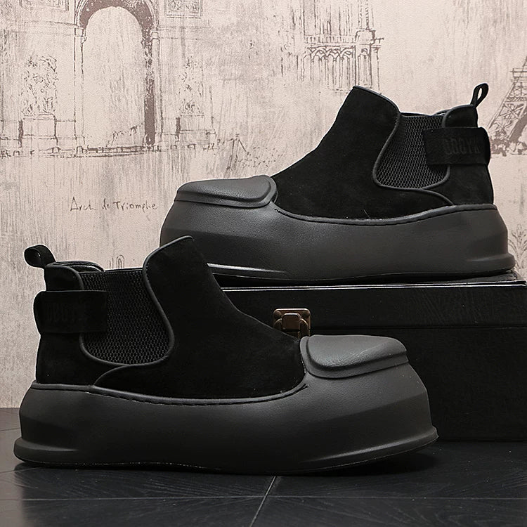 Men's Height-Increasing Platform Slip-On High-Top British-Style Boots 2026 New