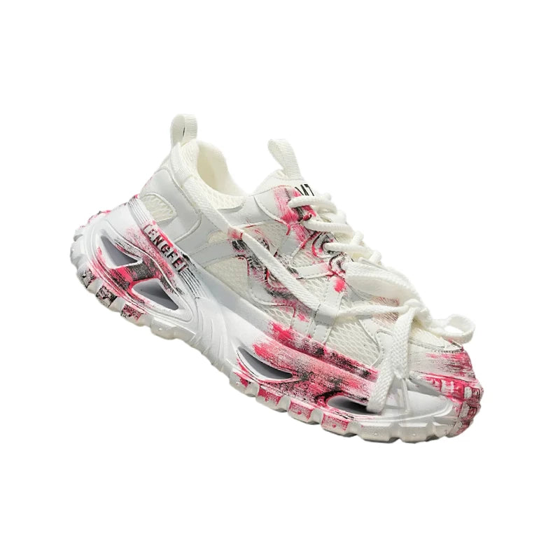 Men's Height-Increasing Platform Breathable Mesh Trendy Chunky Dad Sneakers