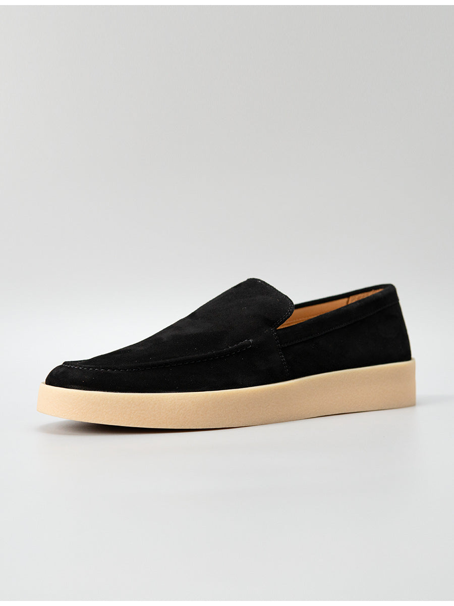 6509a-1 premium velvet loafers - cashmere slip-ons for men - handmade trendy shoes - business casual versatile leather shoes