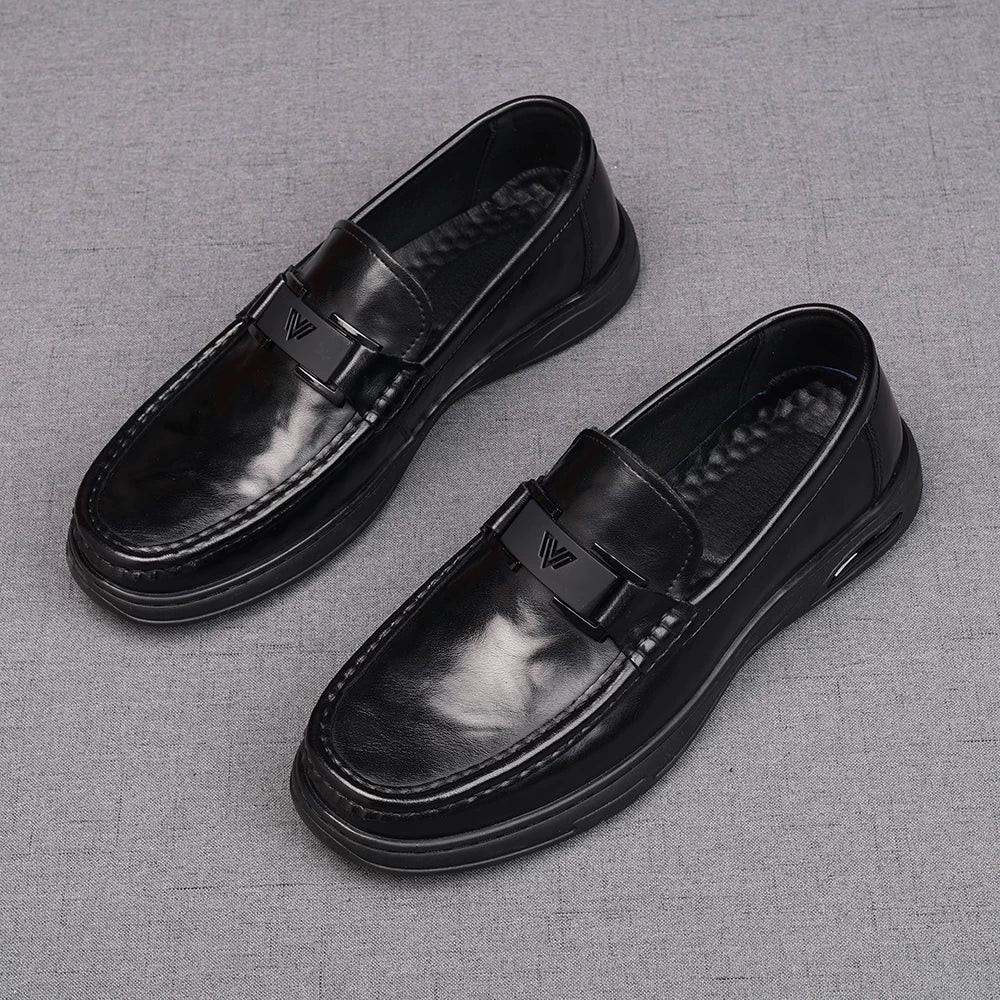 Men's Genuine Leather Loafers, Handmade, Slip-On
