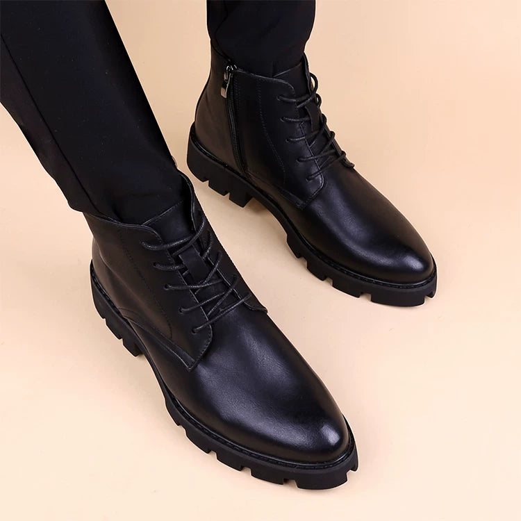 Men's Martin Boots, Height Increasing, Thick Sole