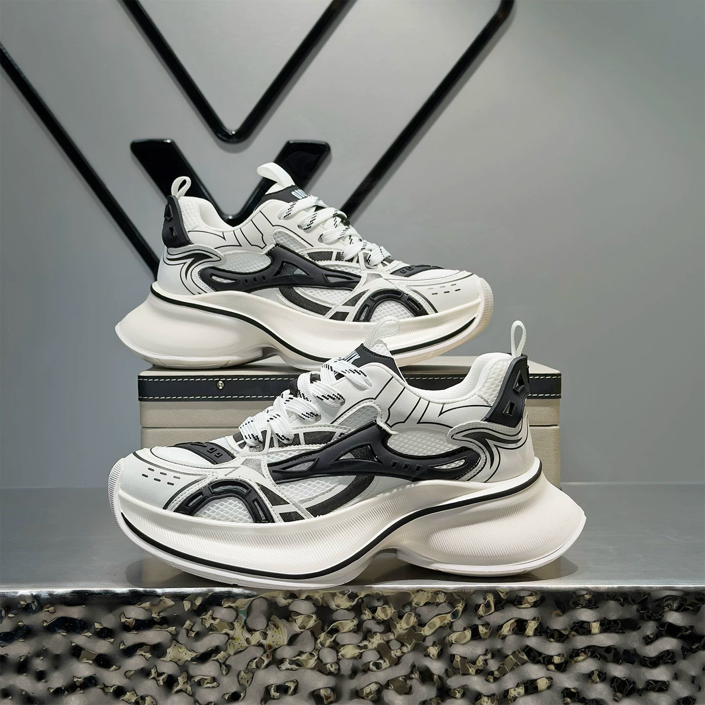 Men's Platform Breathable Mesh Trendy Chunky Dad Sneakers 2026 Summer New