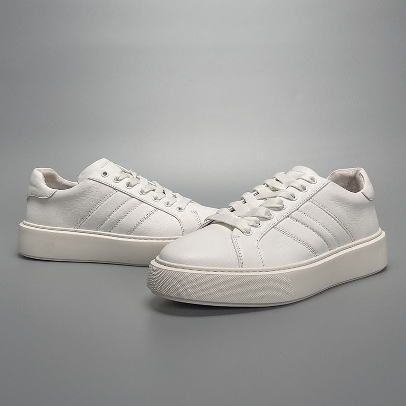 European station guangzhou handmade skate shoes men's new casual shoes chunky sole lightweight breathable versatile high-end white sneakers men's footwear