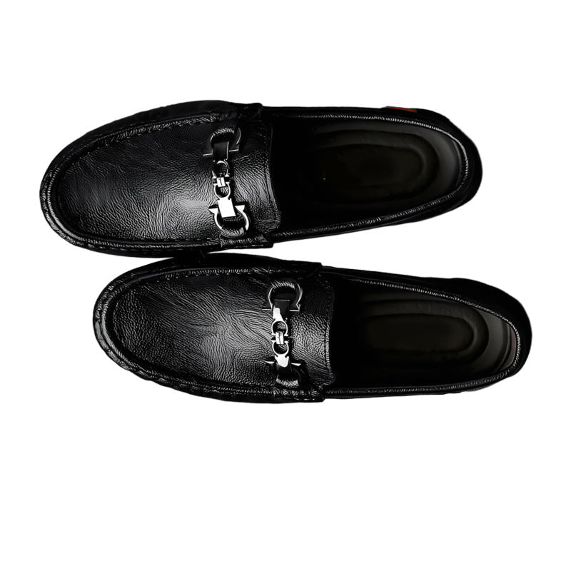 Men's Black Cowhide Business Casual Loafers 3
