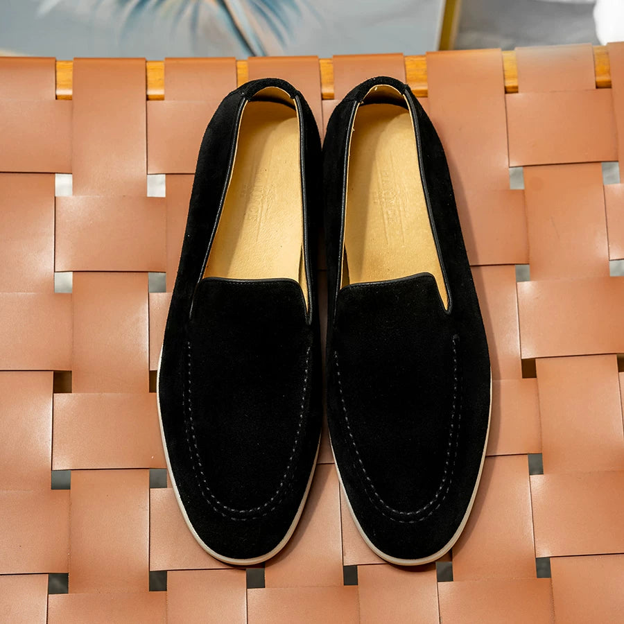 Men's Genuine Leather Loafers, Breathable, Slip-On