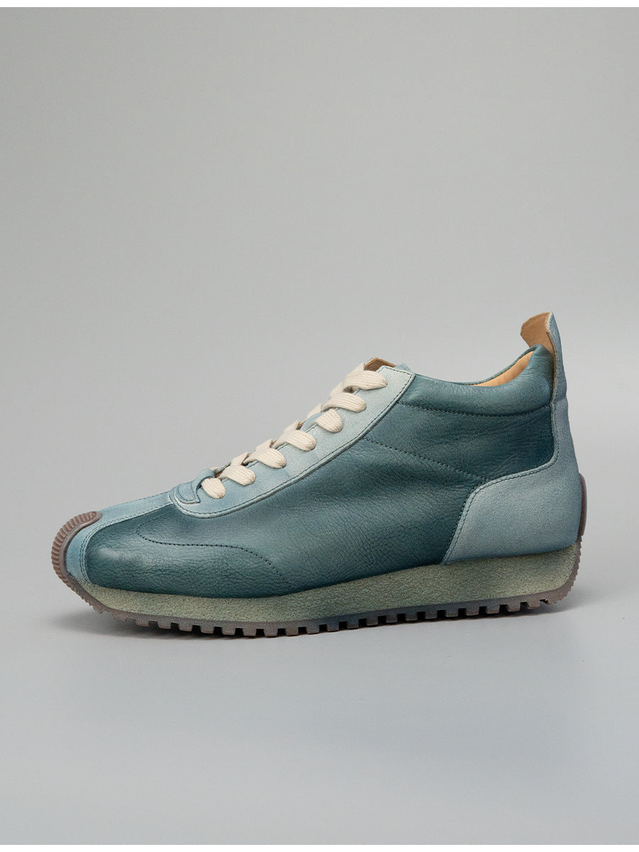 Sitao european station 2026 new arrivalretrocasual style easiest for matchtrendy shoesmen cowhide casual mid-top forrest gump shoes