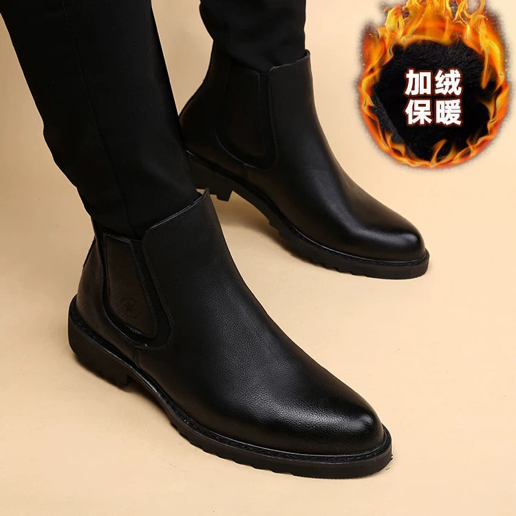 Men's Martin Boots, Height Increasing, Pointed Toe