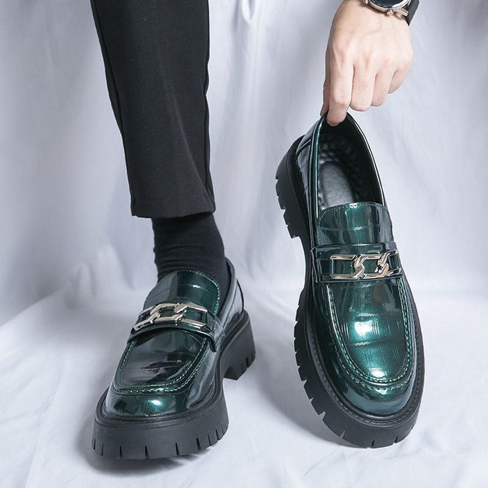 Men's leather dress shoes - british style, glossy finish, perfect for suits, summer 2026, wedding
