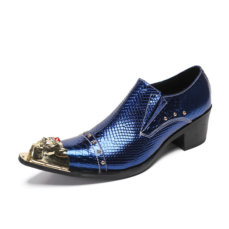 2024 new heightening leather shoes men's formal wear business cowhide high heels wedding groom shoes casual men's shoes large size shoes