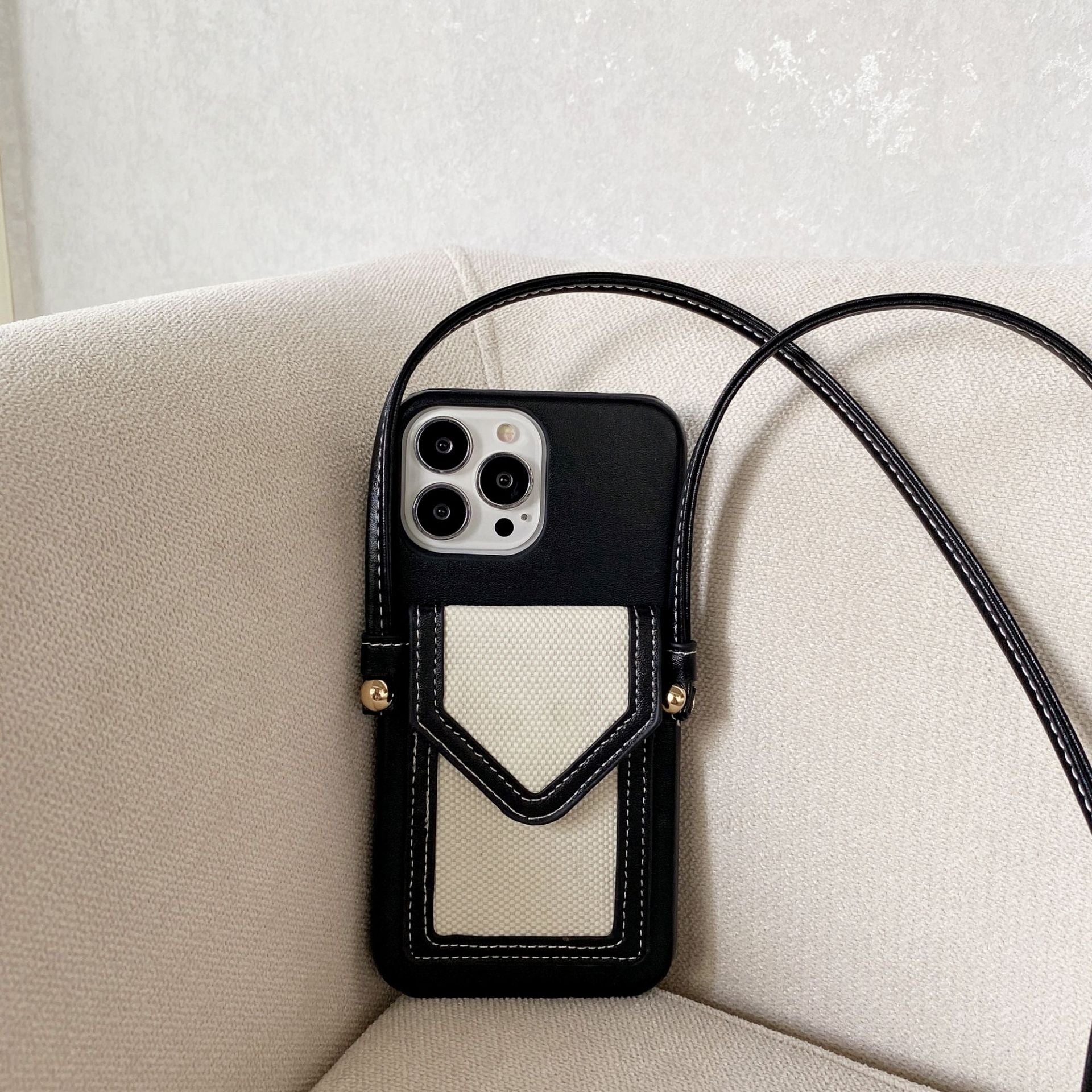 New Apple 12 Series Retro Messenger Card Bag Mobile Phone Case Half Pack Anti-drop Mobile Phone Protection