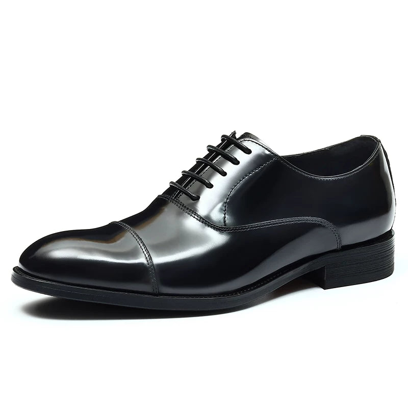 Men's Genuine Leather Oxford Shoes, Patent Leather, Pointed Toe
