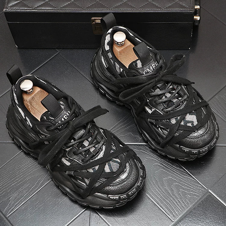 Men's 2026 Spring New Platform Lace-Up Low-Top Retro Dad Shoes