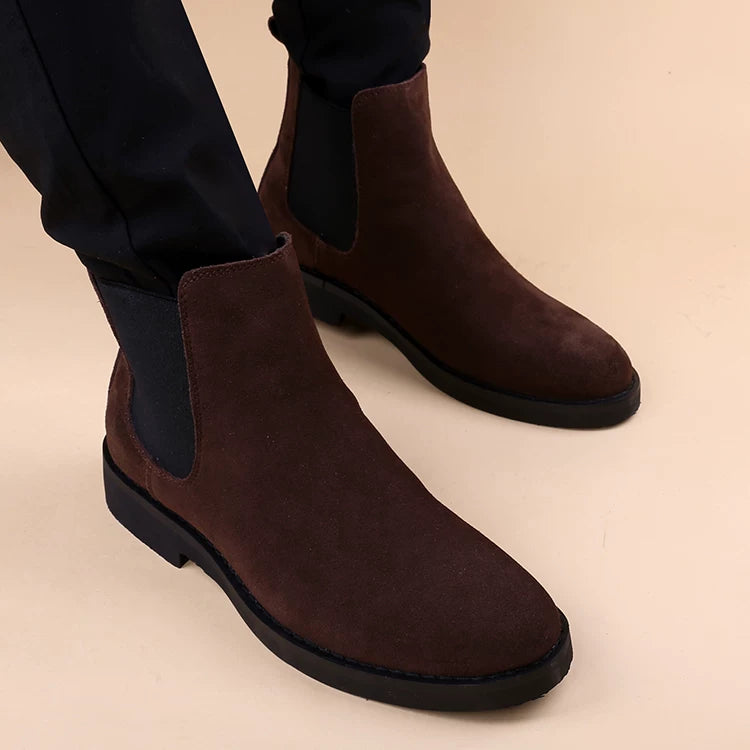 Men's Brown Martin Boots, Height Increasing
