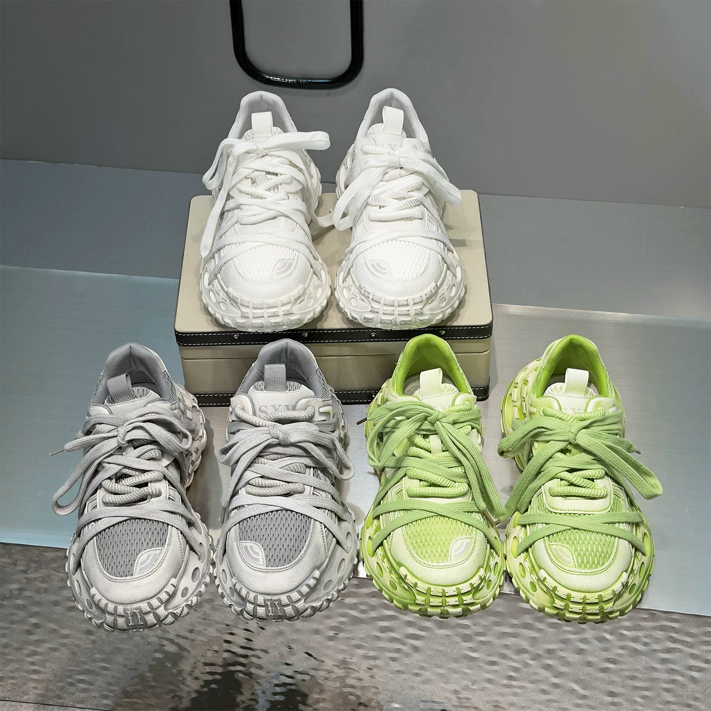 Men's Height-Increasing Platform Breathable Mesh Retro Chunky Dad Sneakers New