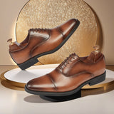 Cross-border 2026 spring/autumn three-panel leather dress shoes for men - anti-slip, business formal
