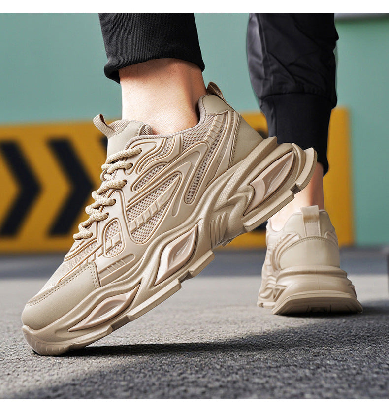 Men's shoes 2026 spring new fashion chunky sole dad shoes men's breathable lightweight running sports casual trendy shoes
