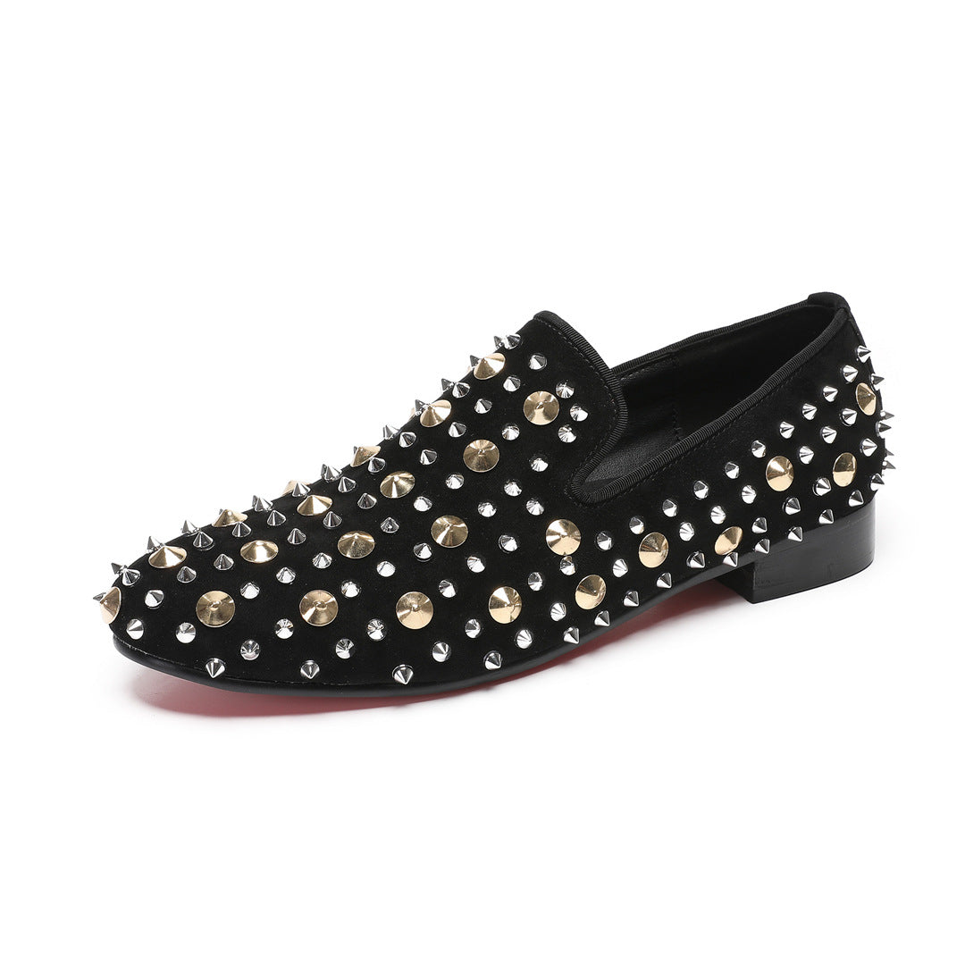 Loafers men's trendy shoes 2024 new rivet shoes men's trendy one-pedal lazy shoes personalized willow shoes men's shoes