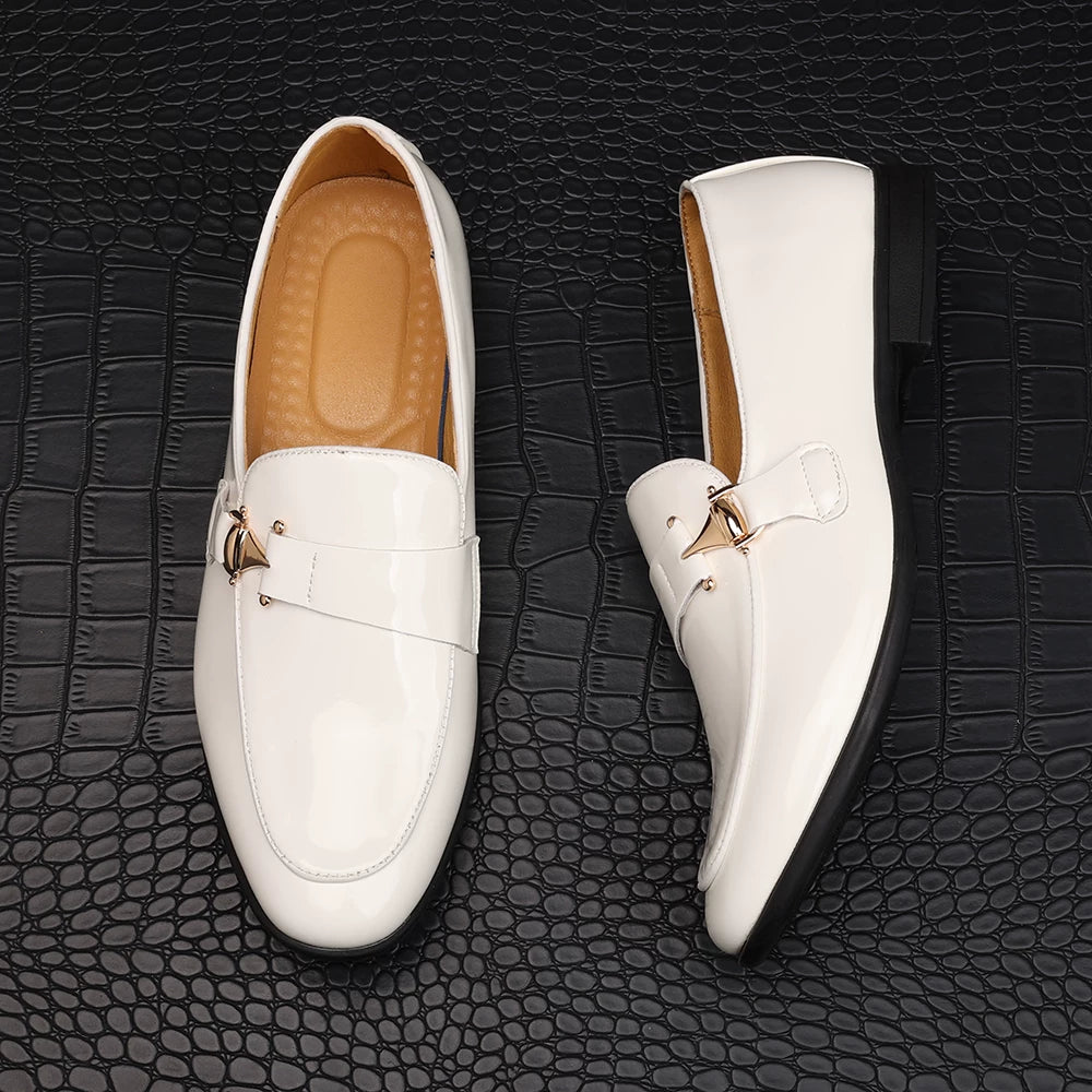 Men's Patent Leather Loafers, Slip-On, Glossy