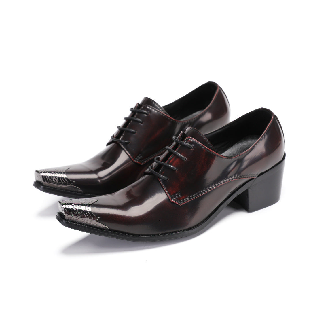 New men's pointed leather shoes British foot dress shoes genuine leather fashion hair stylist shoes foreign trade cowhide loafers