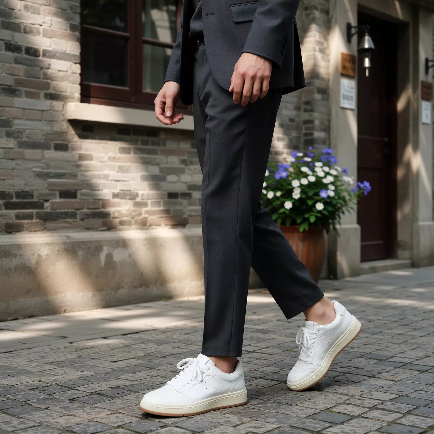 Men's Genuine Leather Skate Shoes, Breathable