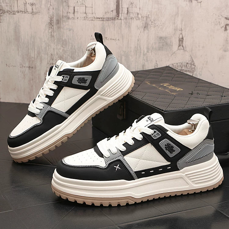 Men's Low-Top Color-Block Athletic Casual Versatile Trendy Skate Shoes