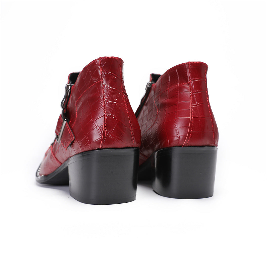 Men's Red Leather Shoes – Business, Wedding
