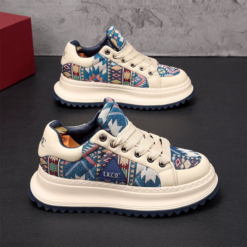 Men's Skate Shoes, Height Increasing, Thick Sole